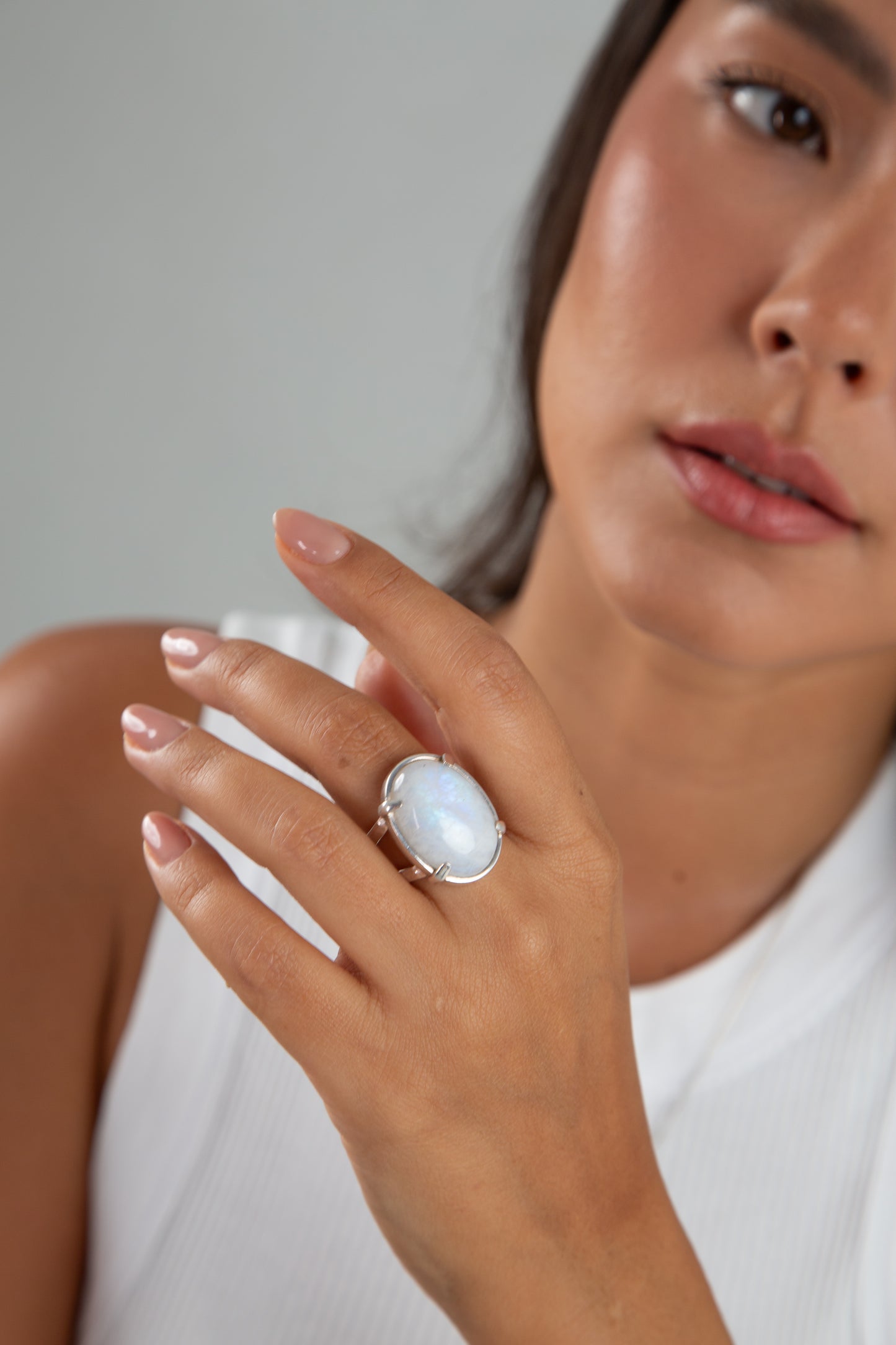 Ring Moon Stone Large