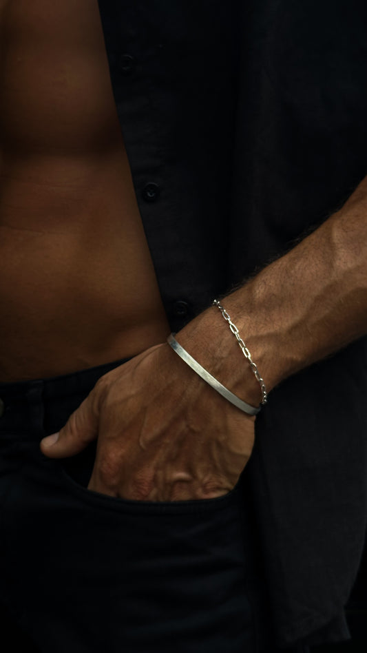 Brushed Cuff Bracelet male Collection